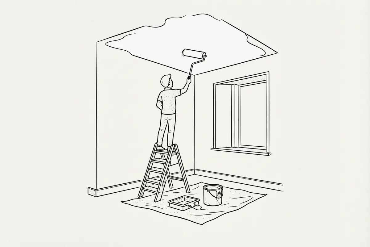 How to Paint a Ceiling Without Roller Marks or Flashing