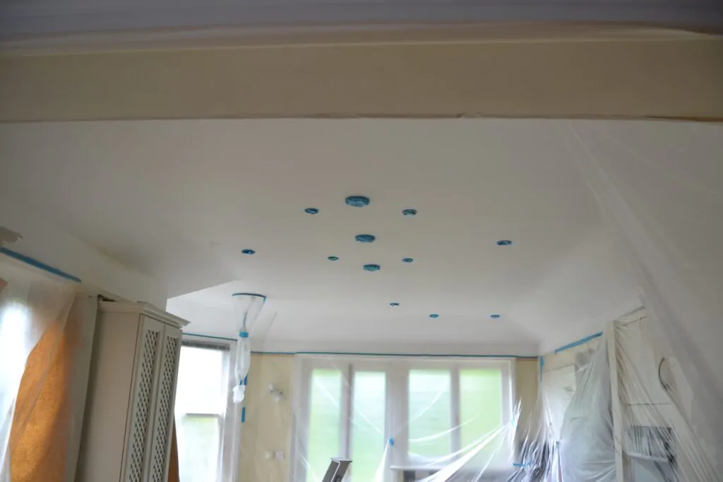 Ceiling has been paint sprayed