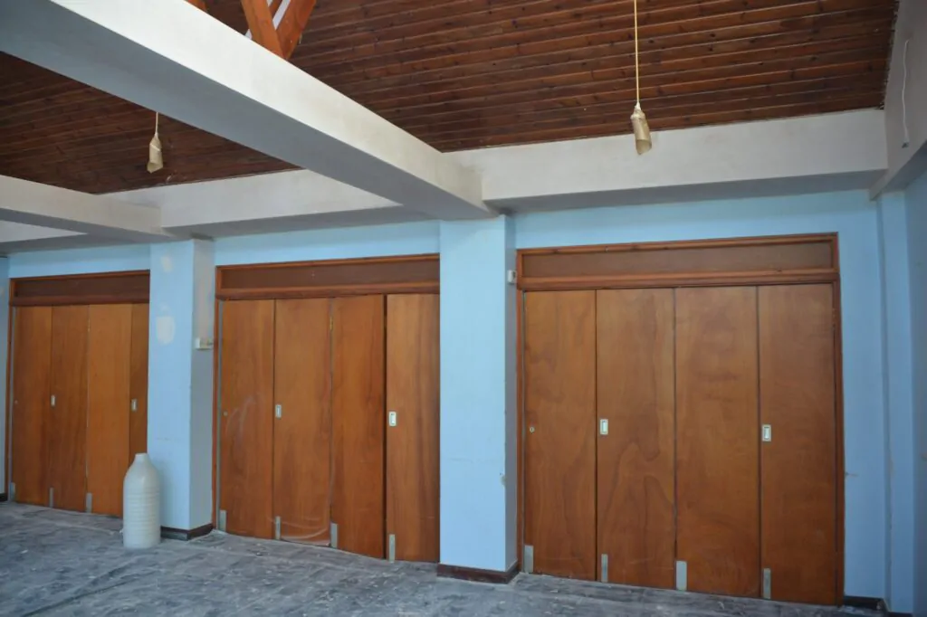 Painting over the stained doors