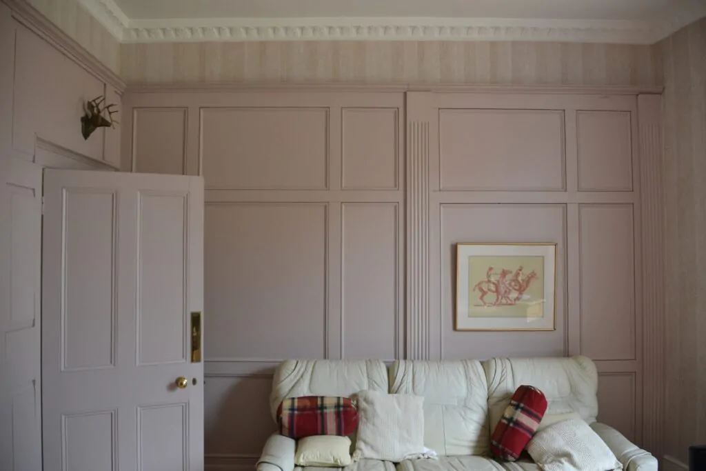 Wallpapering and wooden panels painting